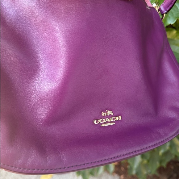 Coach Purple Leather Shoulder Bag - Picture 10 of 13